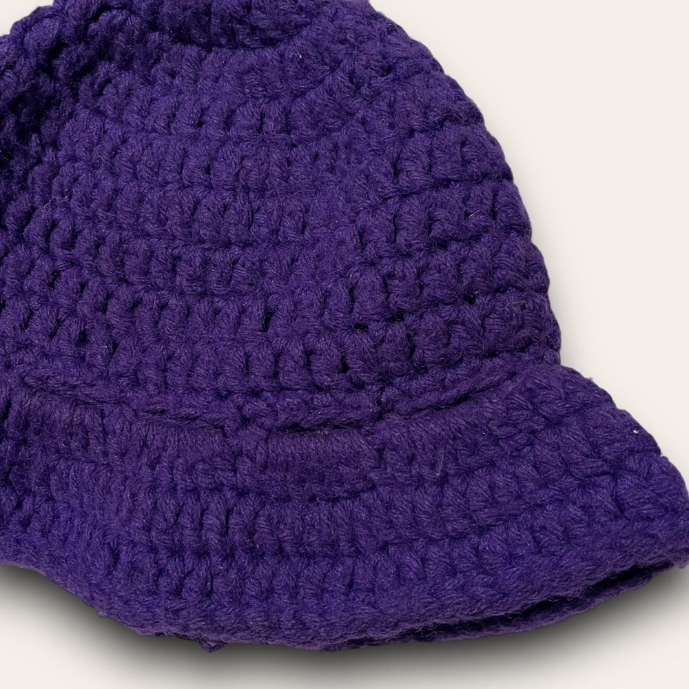 ⭐️ 4 for $20 ⭐️ Vintage Purple Crochet Bucket Hat Cottagecore Grandmacore - Picture 2 of 7